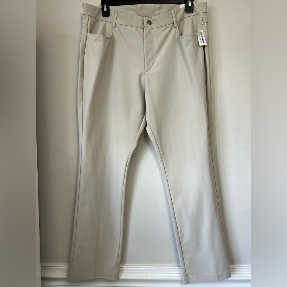 NWT Old Navy Tech Hybrid Pants 38x30 Slim Go-Dry 4-Way Stretch Golf Office